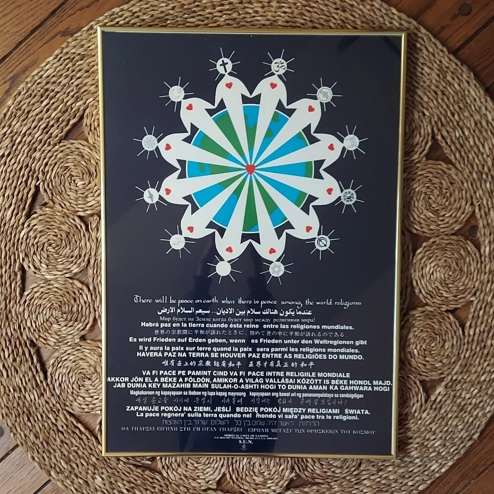World Peace/World Religions Framed Poster - Picture 1 of 6